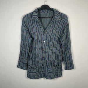 Missoni Sport 80s Vintage Cardigan Wool 3/4 Sleeves Collared Womens Size 44 - Picture 1 of 20