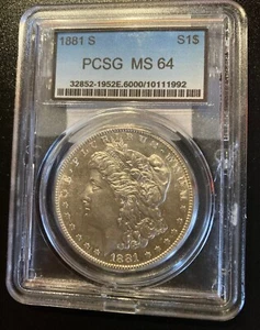 1881 S Morgan Silver Dollar MS64 - Picture 1 of 2