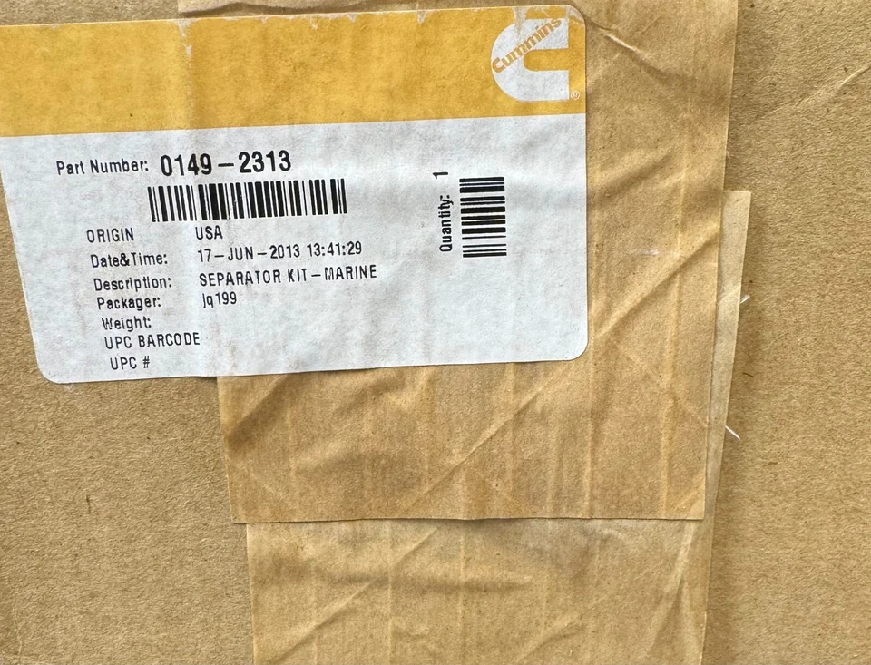 Cummins #149-2313 Separator Marine Kit Fuel/Water - Image 1 of 1