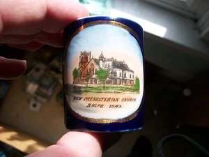 ROLFE IOWA EARLY SOUVENIR CHINA HANDLED MUG PRESBYTERIAN CHURCH 1900 ERA - Picture 1 of 5