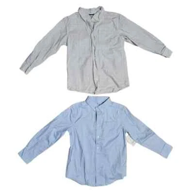 Boy's Button Down Long Sleeved Dress Shirt's Size 7-8 Yrs Blue and White Plaid - Image 1 of 4