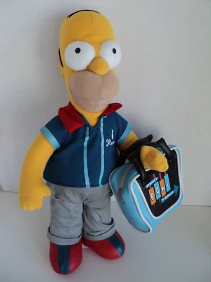 Homer Simpson "Pin Pals" figura de peluche con soporte y bolsa de bolos ~ juguete parlante Foto 1 de 4