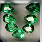 7 Pcs Natural Green Pear Emerald 58.10 Ct Lot CERTIFIED Gemstones Pendant Size