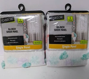 Your Zone Bommel transparente Vorhänge 2 Paneele 38" x 84" - Bild 1 von 4