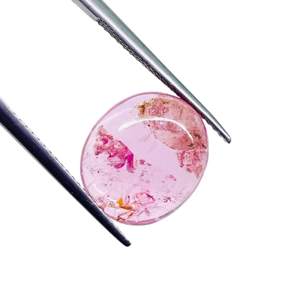 6.80 Cts Natural Tourmaline 14x12mm Bi color Cabochon Untreated Loose Gemstone - Image 1 of 4