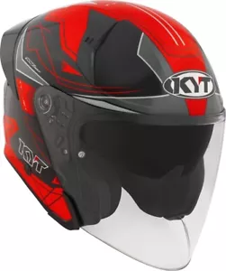 CASCO KYT TTR-JET LED NERO/ROSSO /E06 - Imagen 1 de 8