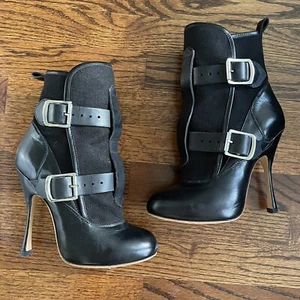 VIVIENNE WESTWOOD VINTAGE BONDAGE SKYSCRAPER BOOTS SZ 39 WITH BOX DESIGNER HEELS - Picture 1 of 24