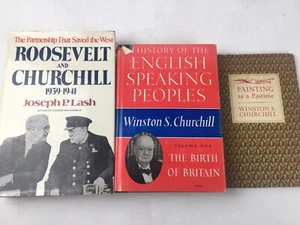Winston Churchill English Speaking 1958 Roosevelt 1st Lash Painting Pastime Lot - Imagen 1 de 11