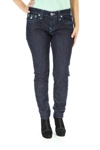 True Religion Womens Signature Dark-Wash Mid-Rise Slim Jeans Blue Size 30 - Picture 1 of 4
