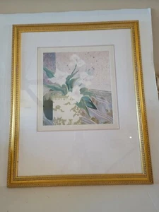 Vintage Rare Ellen Gunn Framed Matted Serigraph Floral Artwork - Picture 1 of 11