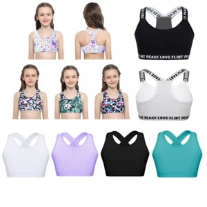 2PCS Kids Girls Sports Outfit Crop Tops Shorts Set Ballet Dance Gymnastics Wear - Picture 1 of 59