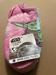NEW Girls Disney Star Wars Mandalorian Socks 5 Pack No Show Shoe Sz M (7.5-3.5) - Picture 1 of 3