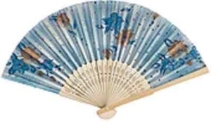 Geisha Wooden Fan Paper Oriental Fancy Dress Up Halloween Costume Accessory - Picture 1 of 1