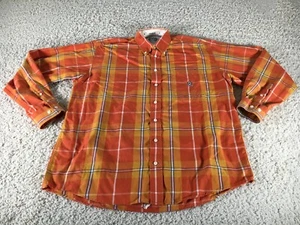 Cinch Shirt Mens Large Orange Long Sleeve Button Cotton Western Pocket Rodeo A3 - Picture 1 of 15