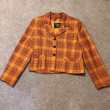 Women’s Plaid Orange Burberry Jacket Size 6