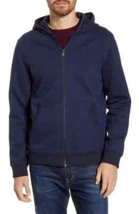 Felpa con cappuccio e zip uomo 1901 taglia:XSMALL French Terry colore:BLU NAVY - Foto 1 di 5