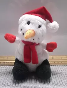 Plush Puppies Snowman Fleece Holiday Christmas Ornament Rattle Dog Toy Used - Picture 1 of 7