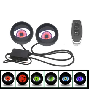 2x 1.8'' LED 6 Model Devil Demon Evil Eyes Remote Control Light Projector Lamp - Picture 1 of 3