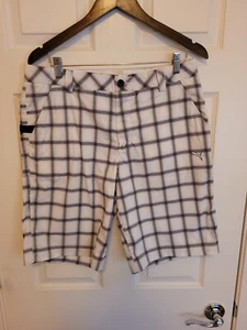 Pantalones cortos informales elásticos a cuadros blancos negros para hombre Puma golf talla 34 - Imagen 1 de 9