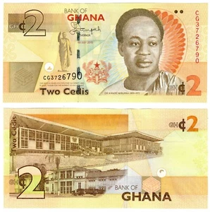 2015 Ghana 2 Cedis P37ad Banknote UNC - Picture 1 of 1
