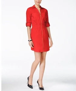 NWT Michael Michael Kors Coral Utility Zip-Front Shirt Dress 3X Plus Size READ - Picture 1 of 17