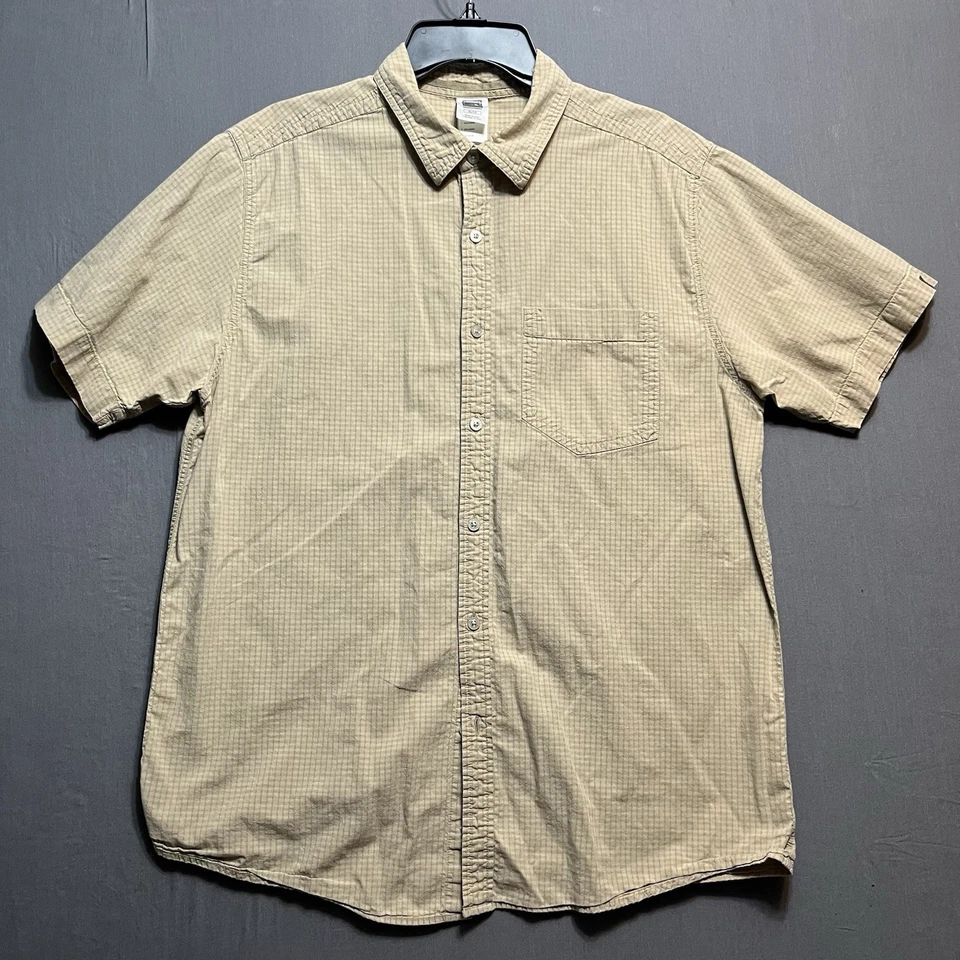 Camisa abotonada The North Face para hombre talla XL beige manga corta Foto 1 de 4