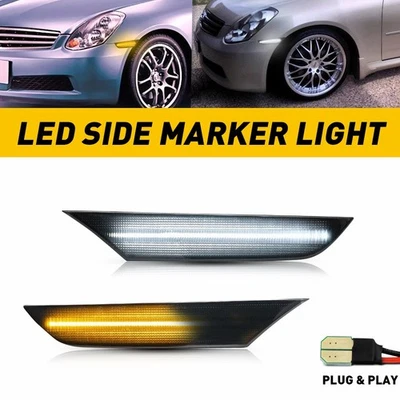 Parachoques delantero LED para Infiniti G35 2004-2006 sedán X luz marcadora lateral lente de humo Foto 1 de 4