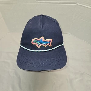 Chubbies Hat Blue Strapback Rope Shark Logo Adjustable Casual Euc 100% Cotton - Picture 1 of 7