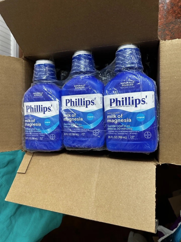Phillips’ Milk of Magnesia Laxante Líquido, Sabor Original, 26 OZ PAQUETE DE 3 Foto 1 de 1