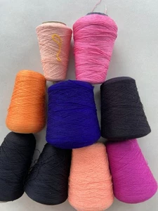 Mixed Multicolour Job Lot Coned Yarn For Machine Knitting, fine acrylic 4Kg - Picture 1 of 10