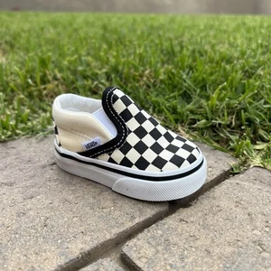 VANS Baby Infant Size 2 Shoes Classic Slip On Checkers - Picture 1 of 13