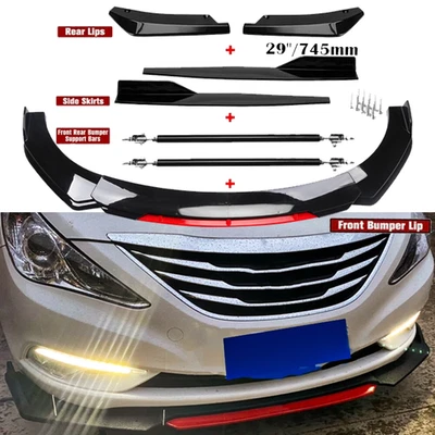 For Hyundai Sonata Front Bumper Lip Spoiler Splitter Body Kit Side Skirt Rear Foto 1 de 4