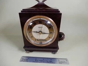 Hammond Vintage Brown Day/Date Clock Not Running New Cord AS IS BK-1 - Picture 1 of 8