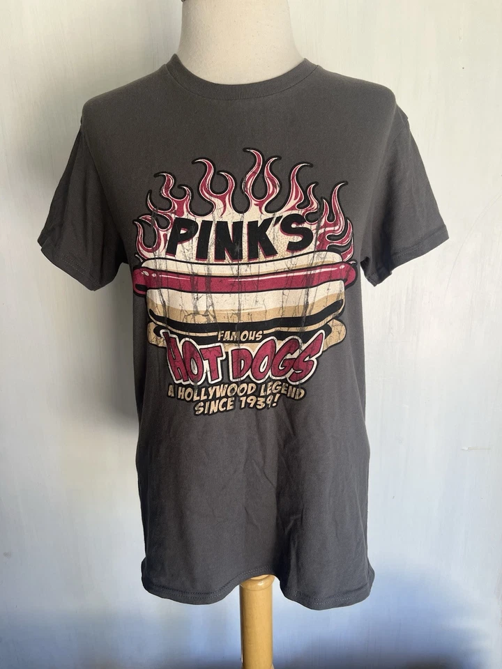 Camiseta Pink's Famous Hot Dogs La Hollywood California Desde 1939 Talla Pequeña Foto 1 de 4