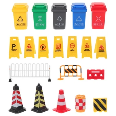  1 set di segni stradale mini modelli mini segnali stradali giocattoli barricate - Imagen 1 de 4