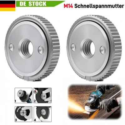 2x Schnellspannmutter M14 für Winkelschleifer Schraube Bosch Makita Dewalt DHL - Bild 1 von 4