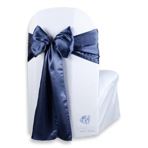 100 Stck. Satin Stuhlhusse Schleife Schärpe 108"x8" - Marineblau - Hochzeit Party yi - Bild 1 von 5