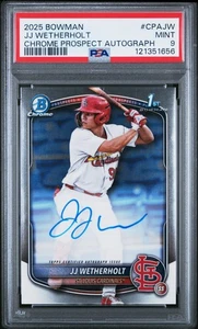 2025 Bowman Chrome JJ Wetherholt Prospect Auto #CPA-JW - PSA 9 - Picture 1 of 2