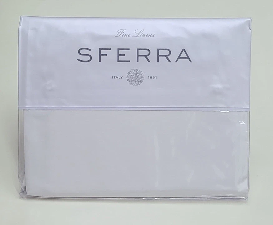 SFERRA Celeste 3990 Long Staple Cotton Percale King Fitted Sheet White