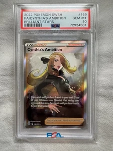 2022 Pokémon SWSH FA / Cynthia’s Ambition Brilliant Stars PSA 10 Gem Mint - Bild 1 von 2