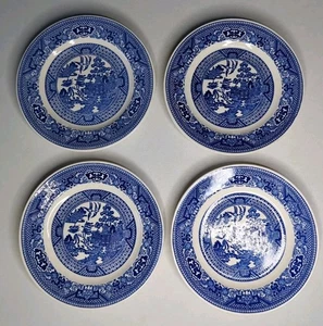 De colección. Platos Royal China Willow Ware azul y blanco de 6" - Juego de 4 - Imagen 1 de 10
