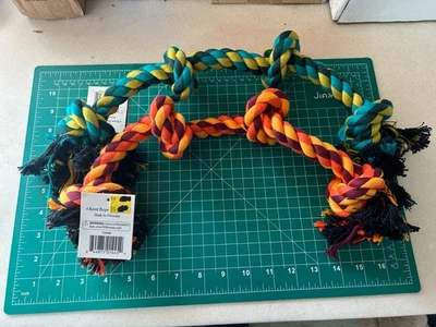2-pack lot Vibrant LIFE DOG Large 21" Rope Chew Toy 4 Knot Durable HEAVY DUTY - Image 1 of 4