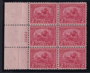 1920 Pilgrim Tercentenary Sc 549 with original gum MNH plate block of 6 (ED - Picture 1 of 1