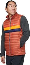 COTOPAXI Mens Fuego Vest 800 Fill Down Puffer Spice Stripes Orange S - -