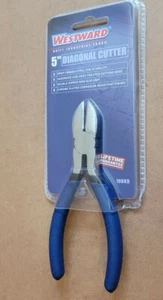 (2 Qty) WESTWARD 5'' Diagonal Cutters Plier Jaw 5/8 in L 5/16 in W Non-slip Grip - Picture 1 of 4