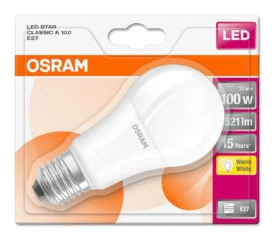 Osram LED STAR CLASSIC A 100 13 W/2700 K, E27, FR, klassische Kolbenform - Bild 1 von 3