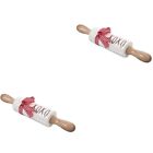 Set Of 2 Wooden Children's Rolling Pin Rod For Kitchen French
