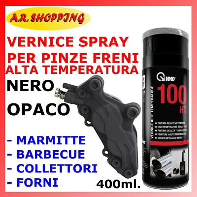 VERNICE SPRAY PER PINZE FRENI NERO OP ALTA TEMPERATURA SCARICO TUNING BOMBOLETTA - Immagine 1 di 4