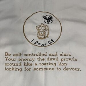 Martial Arts Robe ADULTS Flag Patch Christian Lion, I Peter 5:8, Bible Vs, 5/183