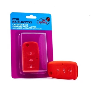Auto Schlüssel Hülle Silikon Cover Case Etui Schlüsselhüle Rot für VW SEAT SKODA - Bild 1 von 6